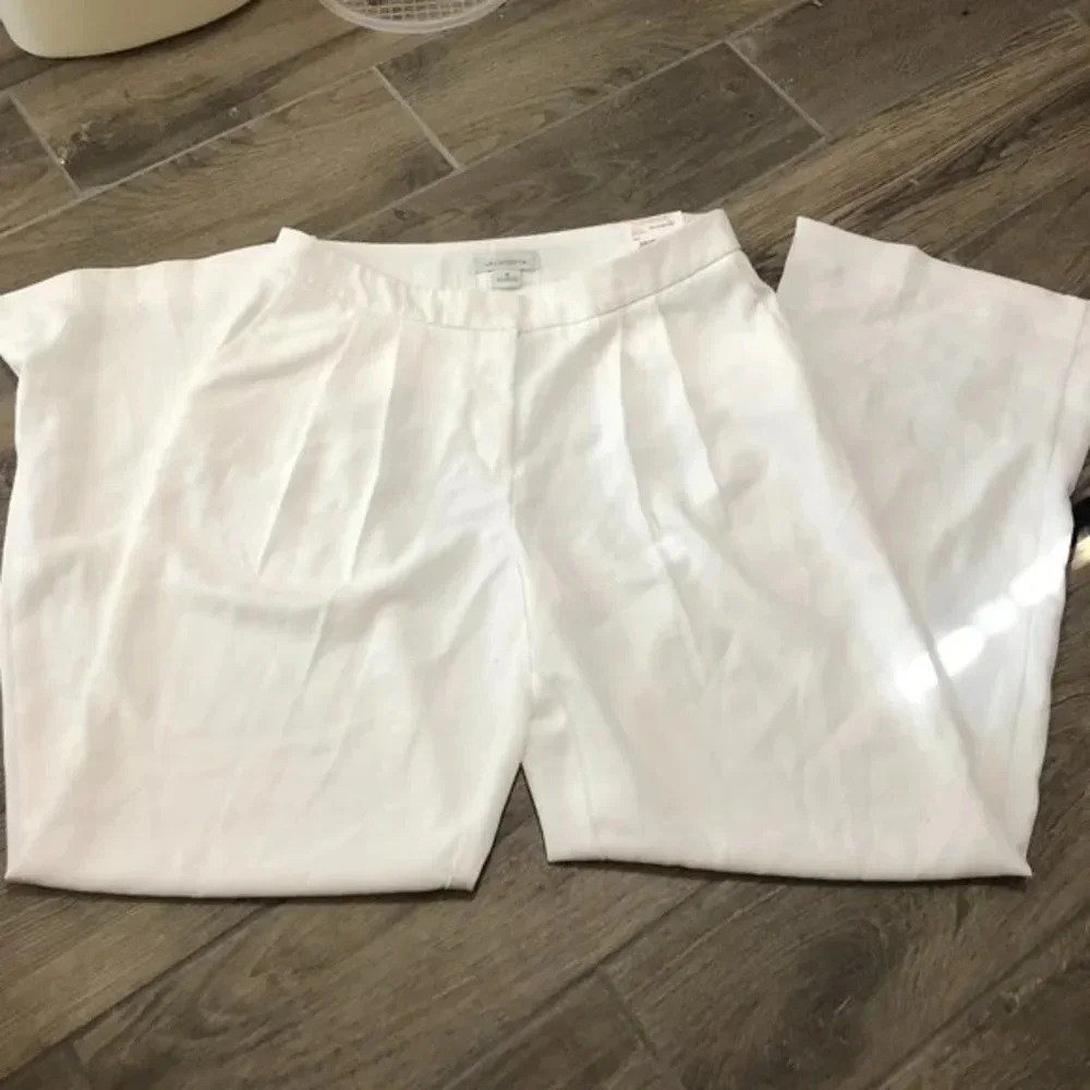 NWT Liz Claiborne white Dress Pants trouser sz 8 business preppy nautical summer